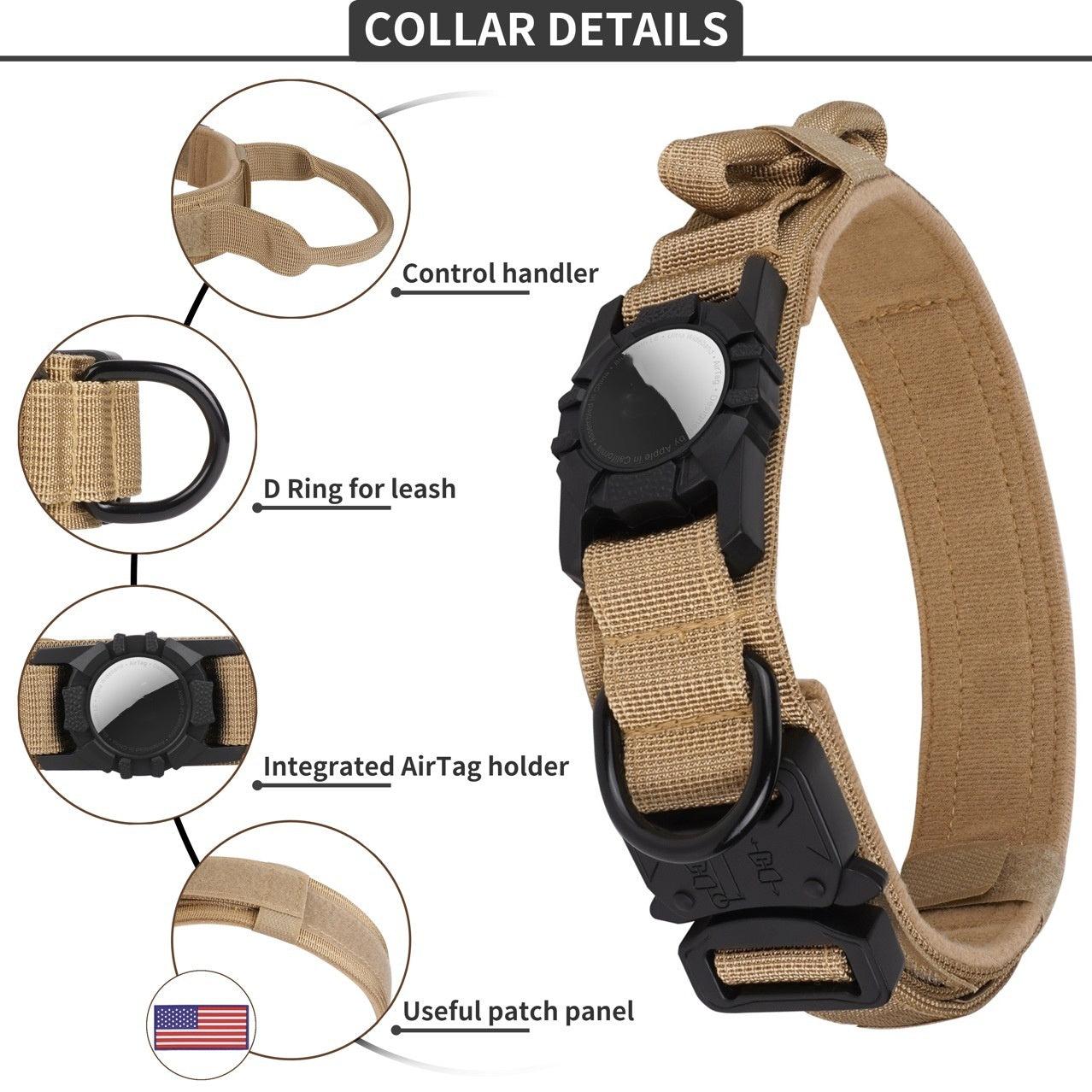 Furralo waterproof nylon and flannel dog collar