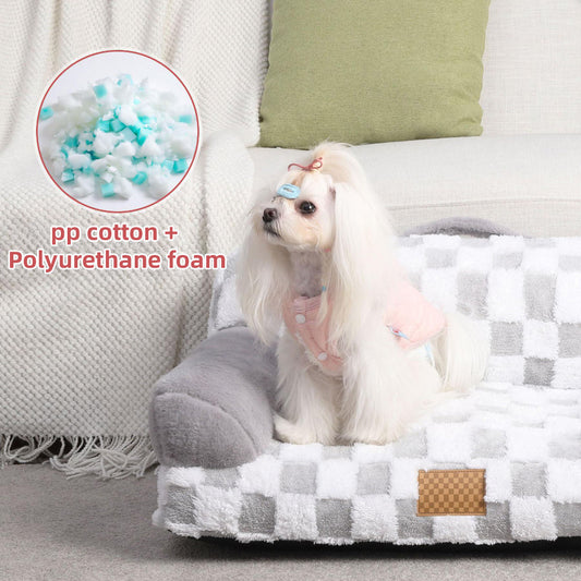 Tailini orthopedic pet bed, gray, machine-washable cover