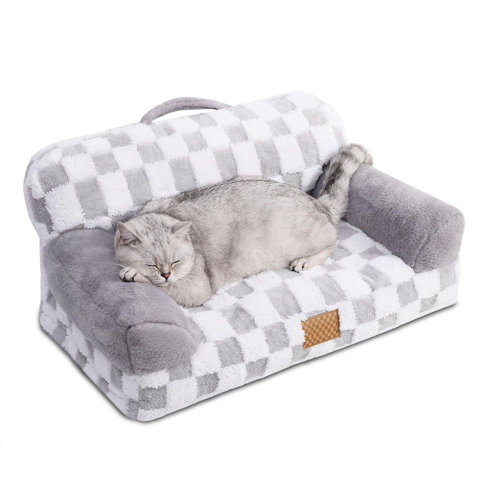 Tailini orthopedic pet bed, gray, machine-washable cover