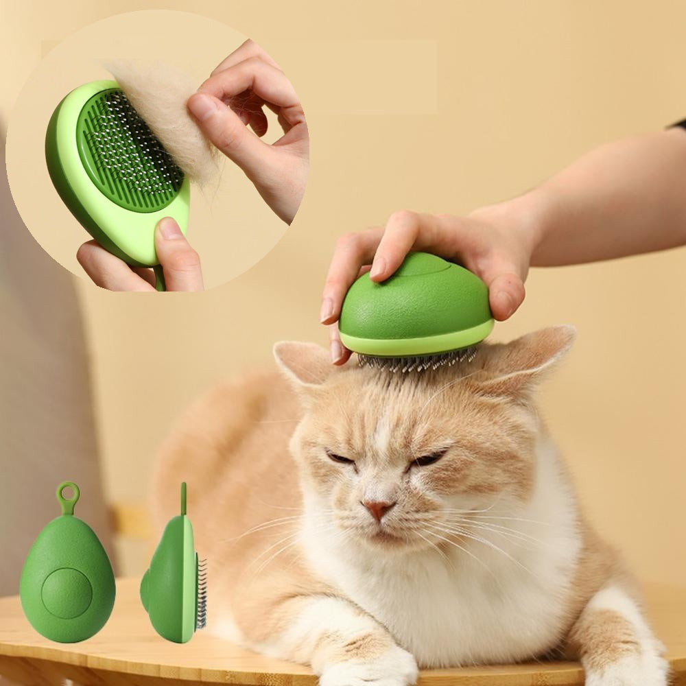 Furralo self-cleaning cat grooming comb, green