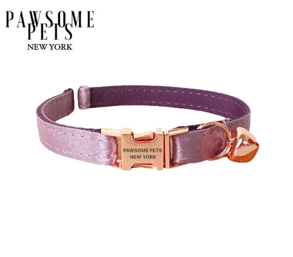 SMALL SIZE DOG & CAT COLLAR - SILVER PURPLE Pawsomepetsnewyork
