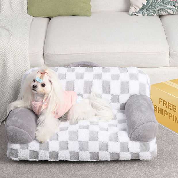 Tailini orthopedic pet bed, gray, machine-washable cover