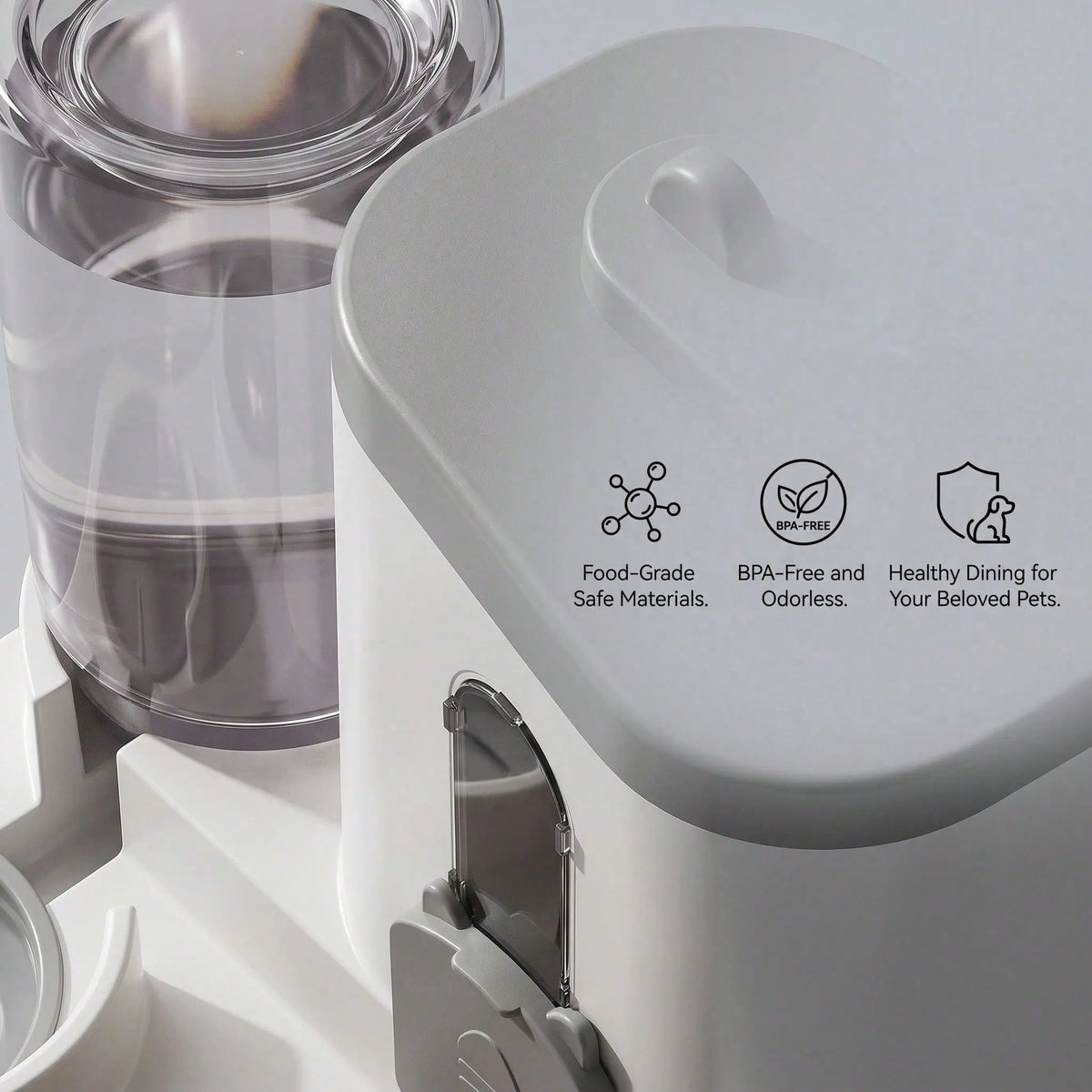 Furralo pet feeder and water dispenser with large capacity reservoirs