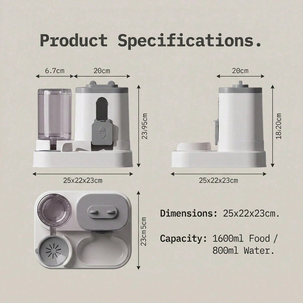 Furralo gravity-fed pet feeder and water dispenser in use