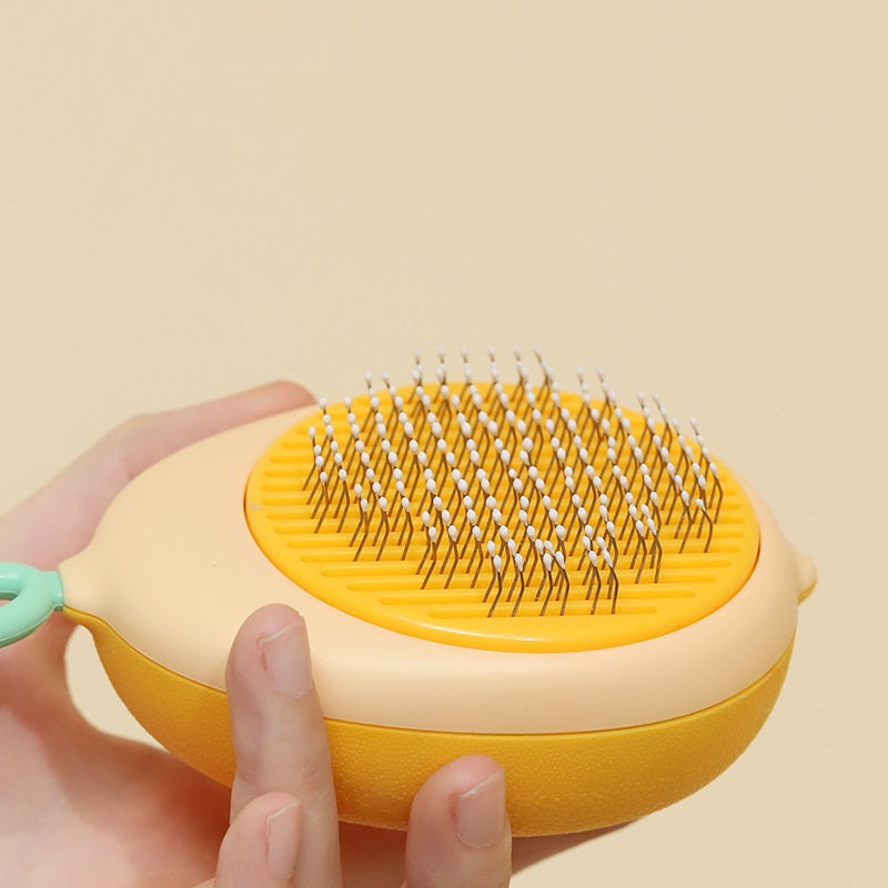 Furralo self-cleaning cat grooming comb, yellow