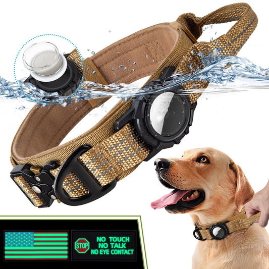 Tailini waterproof dog collar with AirTag holder