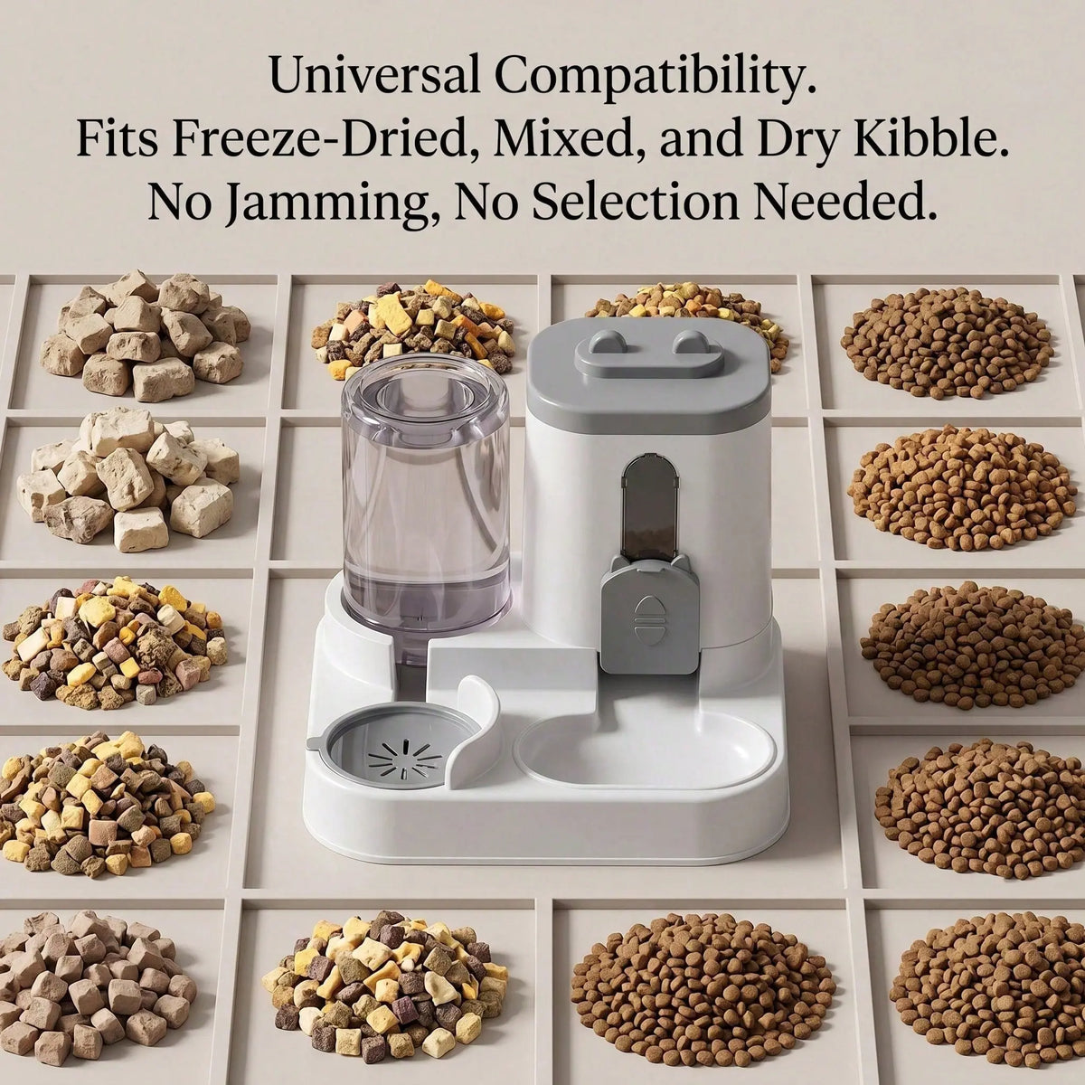 Furralo pet food and water bowl with stable space-saving base