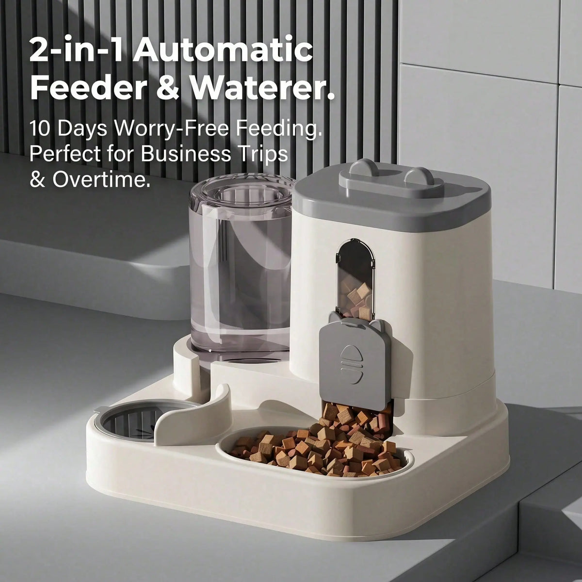 Furralo gravity pet feeder and water dispenser 2-in-1 food and water bowl