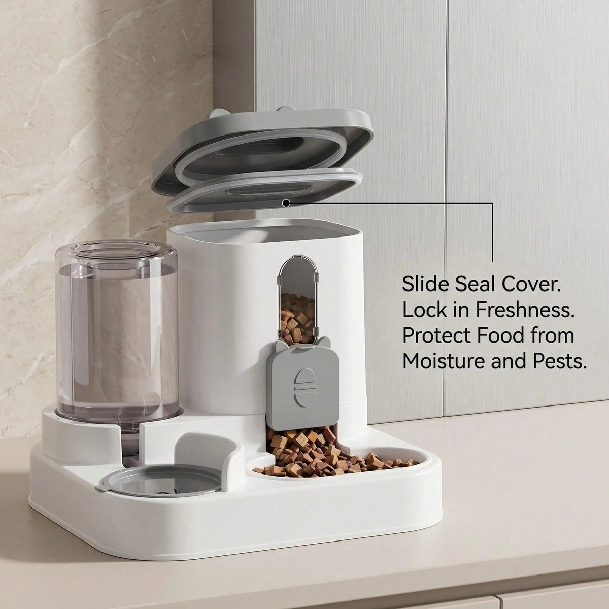 Furralo 2-in-1 gravity pet feeder available in multiple colors